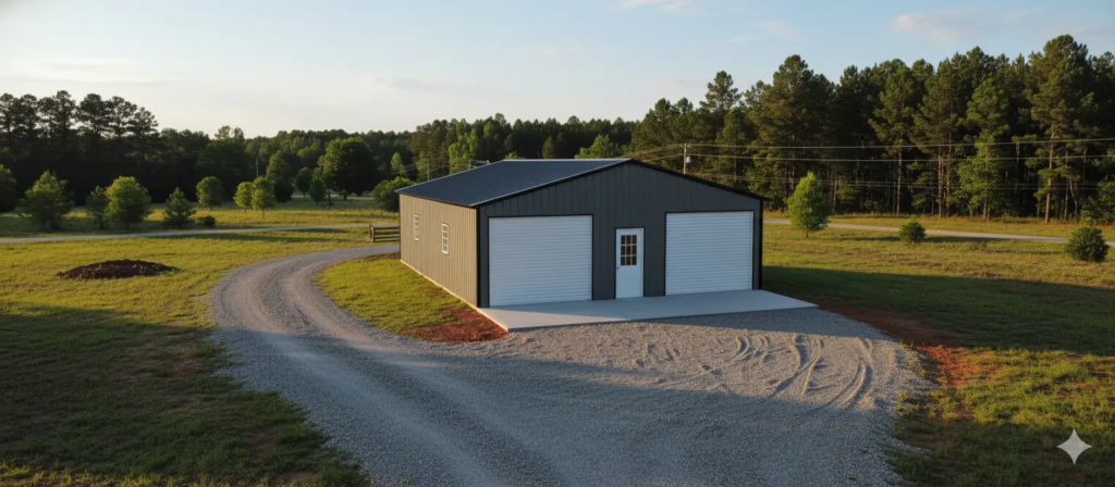 Steel garage 30'x40' delivered and installed in Georgia, South Carolina, North Carolina, Alabama, Tennessee, and Virginia.