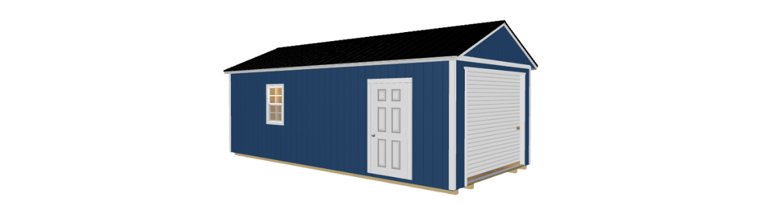 A Garage style portable building by Smart Shed which is a button to visit Lakeside Building Sales' Garage information page.