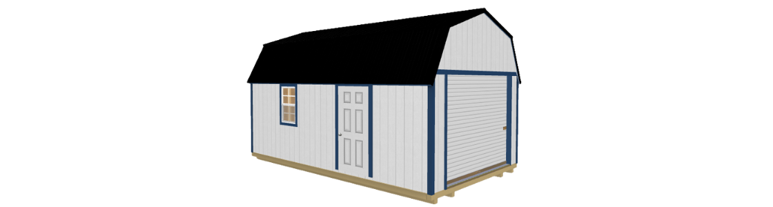 A Lofted Barn Garage style portable building by Smart Shed which is a button to visit Lakeside Building Sales' Lofted Barn Garage information page.